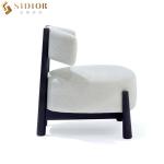 Solid Wood Legs Leisure Lounge Chairs Low Back Fabric Armchair Blue ODM OEM