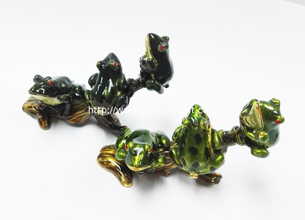Metal frog trinket box Small Metal Trinket Box-Green Frog Metal Trinket Box