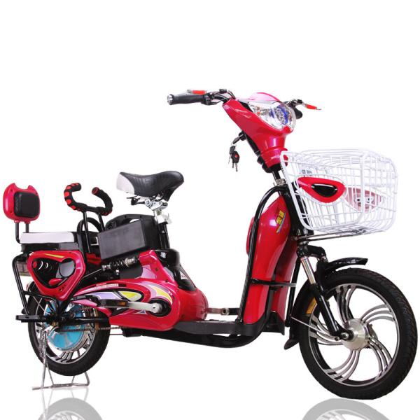 Buy cheap 16" Red 350W Adult Electric Bike Electric Powered Bicycle 35Km-45Km Distance Range from wholesalers
