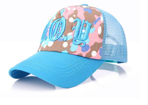 Buy cheap 6 Panel Blue Mesh Baseball Caps Fashion Style Good Air Permeability For Outdoor Activities from wholesalers