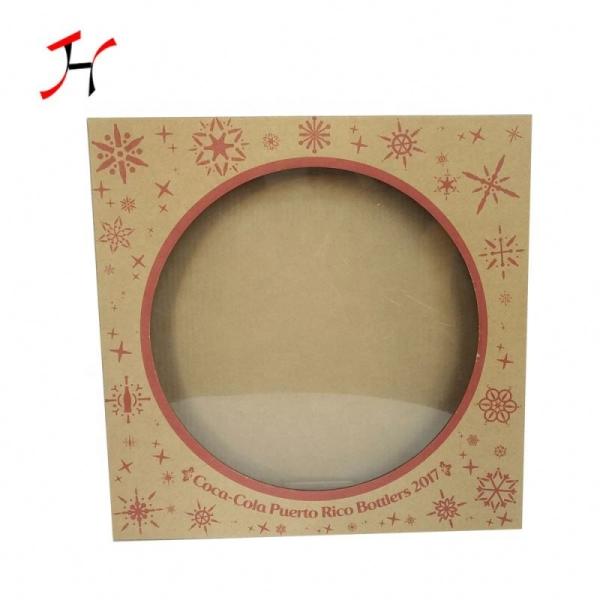 Buy cheap 12inch Recyclable Kraft Paper pizza packing box With transparent Window from wholesalers
