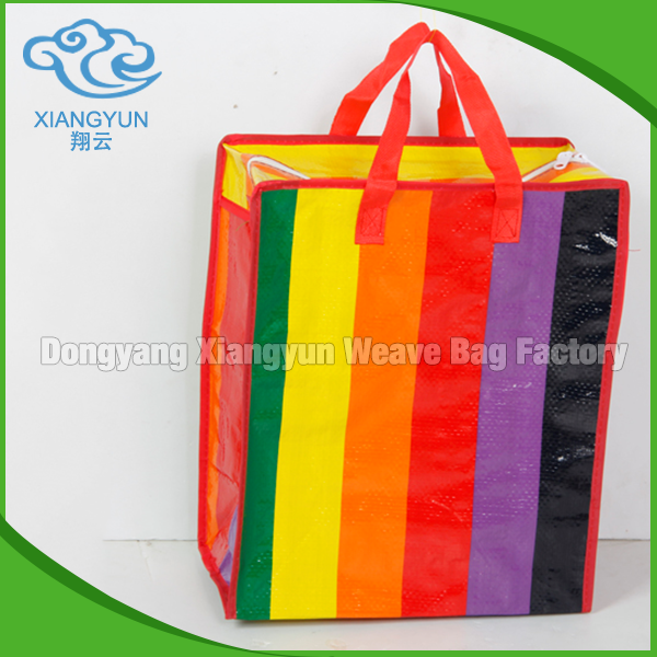 140gsm PP Woven Shopping Bag Laminated Recycled Woven Plastic Tote Bags With Zipper