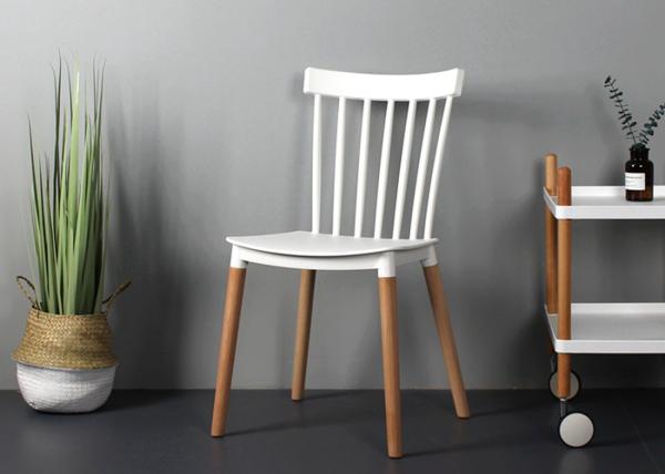 Buy cheap Tavern Wooden Leg Plastic Chair Gray Stackable Dining Room Chairs from wholesalers