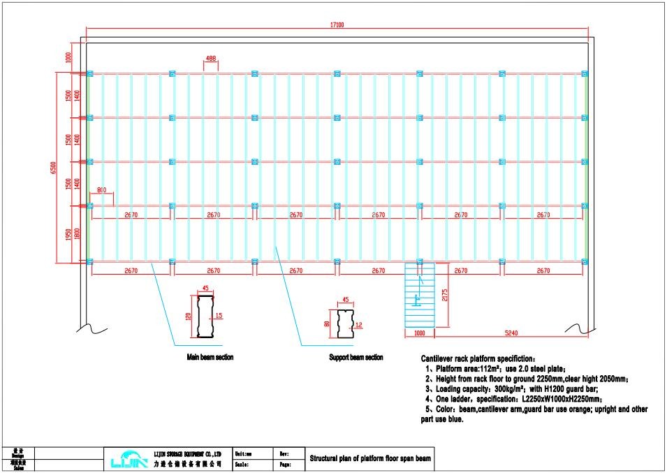 Double - Sided Selective Adjustable Cantilever Racking System Strong Load Capacity