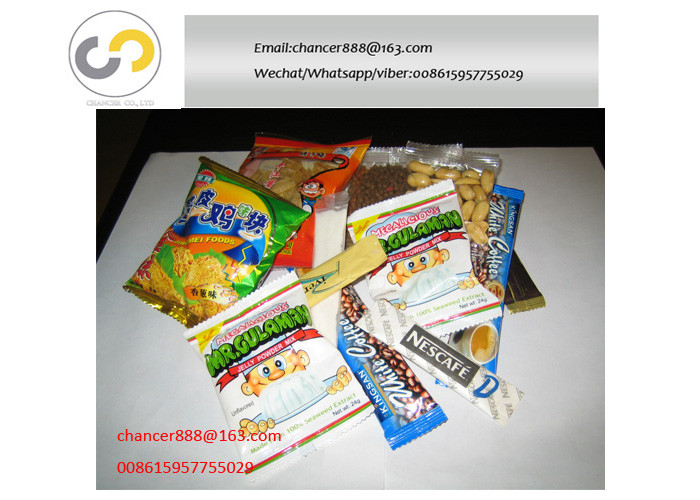 Automatic snacks fin seal packaging machine, back seal flow wrapping filling machine