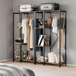Rustic Metal Wood clothes storage racks Wardrobe Hall Tree For Bedroom Apartment