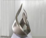 Brush Surface Metal Flower Bud Stainless Steel Outdoor Sculpture For Outdoor