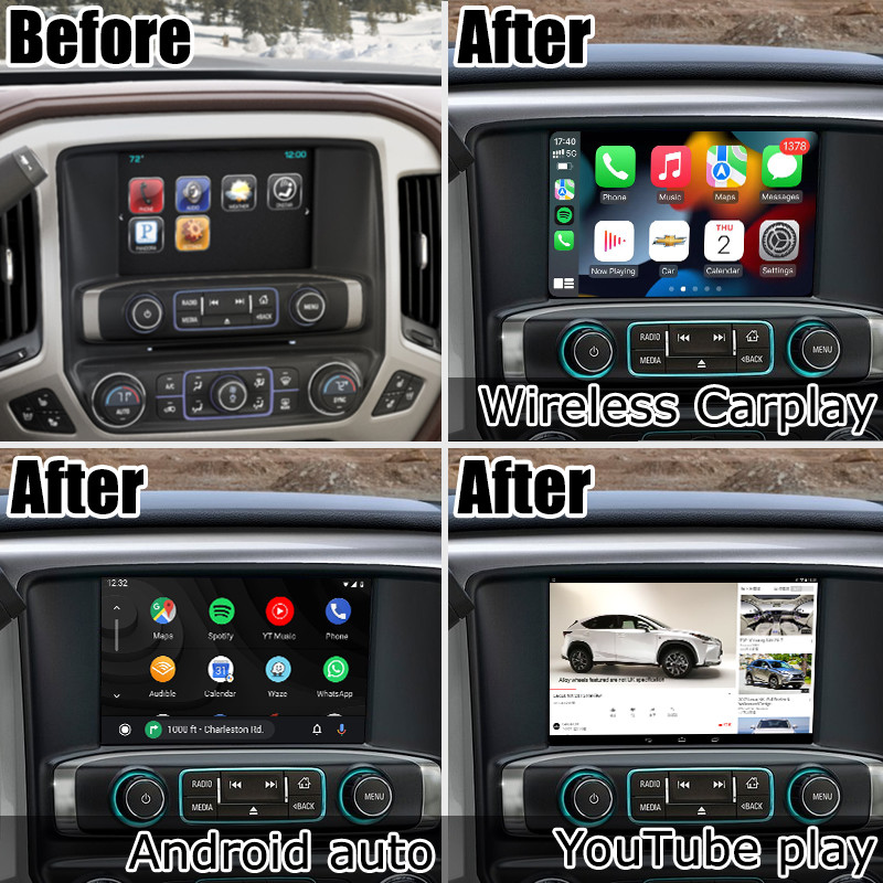 Android 9.0 4+64GB Carplay android auto Box Navigation Video Interface for Chevrolet Silverado