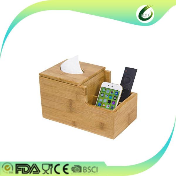 Buy cheap bamboo tissue box cover desk organizer wood tissue paper holder from wholesalers