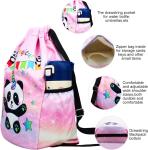 Gym Beach Swim Travel Panda Mini Bag Backpack for Kids With 2 Water Bottle
