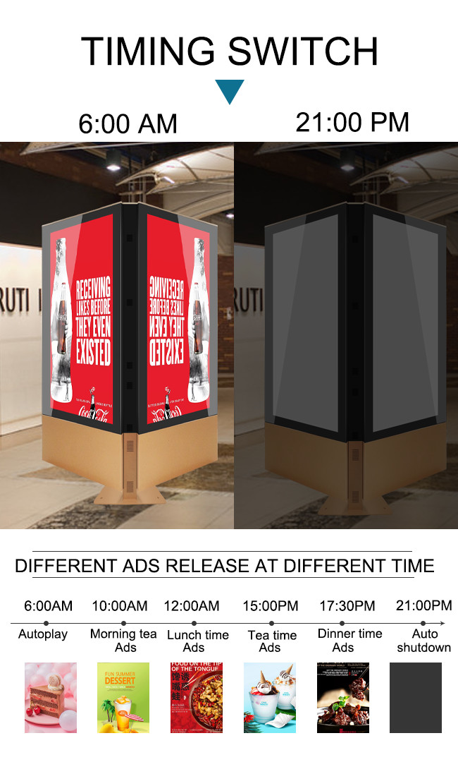 75 inch Dual sided digital kiosk display for retail exhibition hall restaurant multi screens HD screen