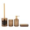 Buy cheap Glass bathroom accessories round shape with square box hand wash dispenser bathroom countertop accessories toilet brush from wholesalers