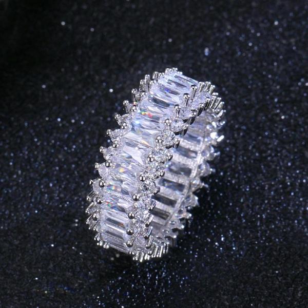 Buy cheap CZ Zircon Crystal Ring Cross Silver Ring for Women Wedding Trendy Ring Jewelry with 925 Stamp CZ Stone Ring from wholesalers