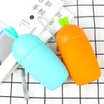 300ml Cartoon Shaped Kids Glass Water Bottle , Glass And Silicone Water Bottle