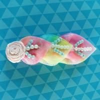 Buy cheap Customized Colorful Sheer Fabric Flowers With Beads Garment Craft For Lady's product