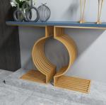 Contemporary Wooden top Gold Metal Frame Console table Hallway table