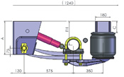 Two Spring Guide Arms Suspension Air Spring For Gap Free Design Trailers
