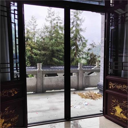 Buy cheap Trackless Screen Door Black Aluminum Alloy Screen Doors For Home Outdoor 18*16 Mesh from wholesalers