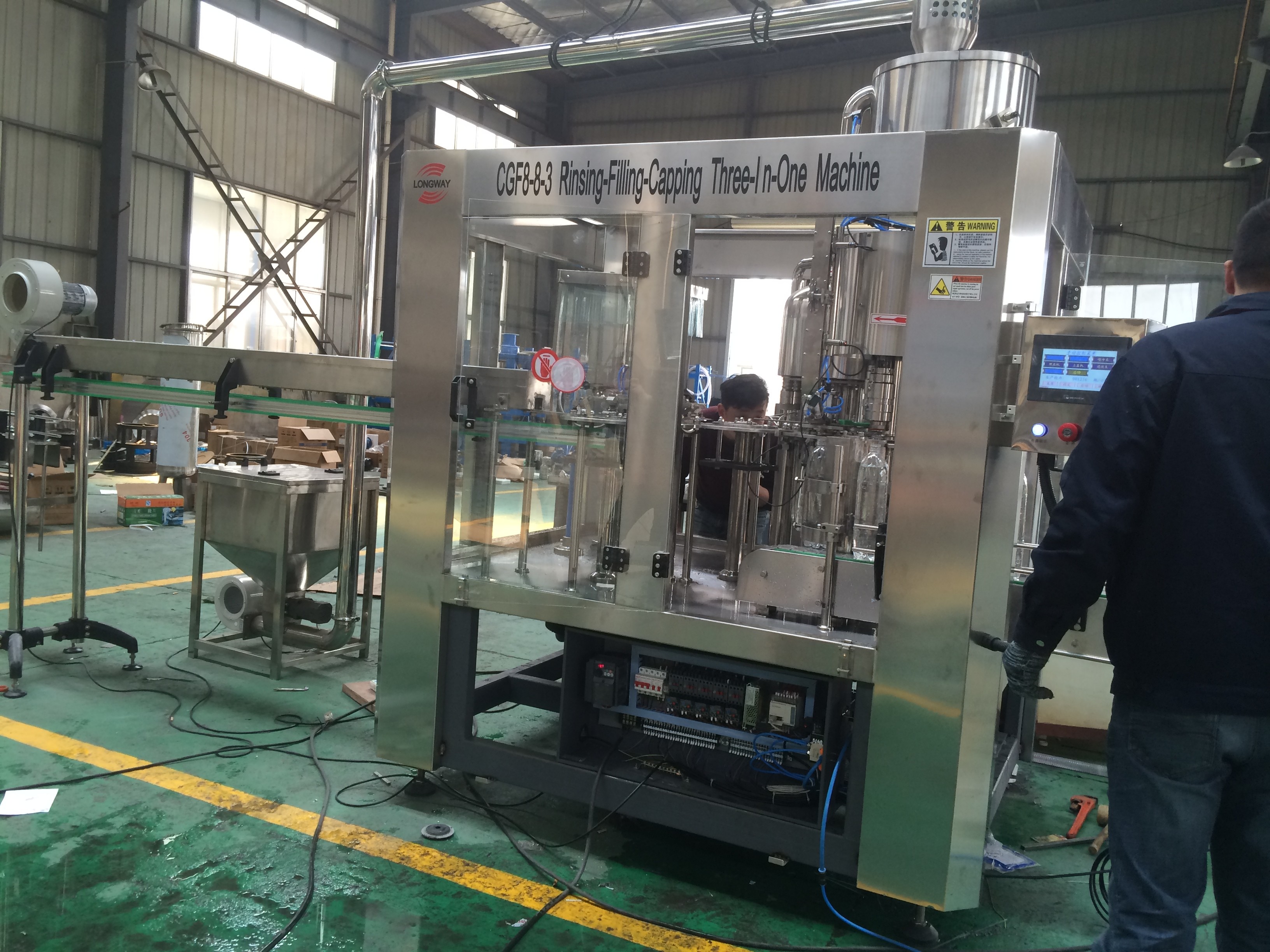 Purified water manufacturing equipment,drink water bottling equipment ,All in one washing filling capping for water