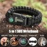 Buy cheap 5 in 1 MultI-function Paracord Survival Bracelet Flint Steel Fire Starter Kit Whistle Compass from wholesalers