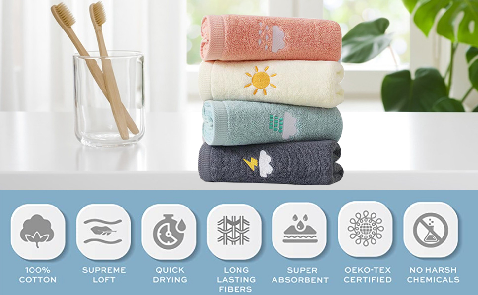 360 gsm Colorful Striped Coral Fleece Face Bath Towel 5 Piece Set with Customized Logo