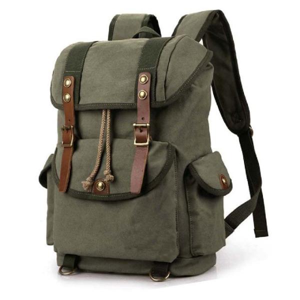 Buy cheap Men Women Canvas Vintage School Backpack With Two Side Pockets from wholesalers