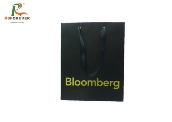 Buy cheap Custom Printed Paper Bags With Handles , Various Sizes Black Paper Gift Bags from wholesalers
