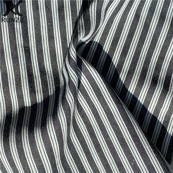 Stripe Shirt Twill OEM Customized Uniform Fabric in Plain Dyed Polyester Rayon T/R Suiting
