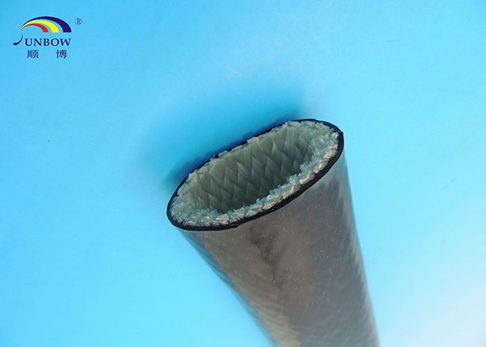 Eco - friendly Heat Resistant Wire Sleeve Fireproof Sleeve 12mm Inside Diameter Black Color