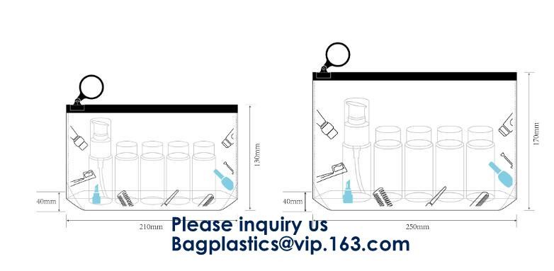 Transparent Pvc Slider Zipper Bag With Blue Side Gusset,Bottom Gusset Cosmetic Pvc Slider Packaging Bag Bagease Bagplast