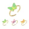 Buy cheap CZ Zircon 18k Gold Jewelry OEM Enamel Oil Dripping Butterfly Couple Rings from wholesalers