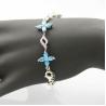 Buy cheap 925 Silver Jewellery Quatrefoil Blue Topaz Cubic Zircon Tennis Bracelet (B04BLUE) from wholesalers