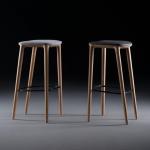 High Leg Kitchen Counter Bar Stool Solid Wood 48cm Width Nordic