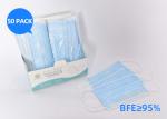 Outdoor Surgical Disposable Earloop Face Mask Anti Pollution Dust Mask 3 Ply