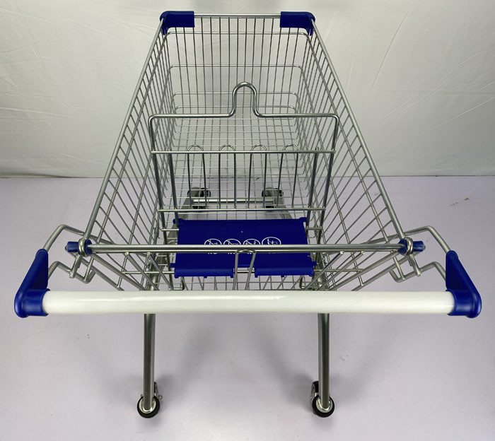 Supermarket 125L Lightweight Shopping Trolley Cart With TPR Wheels