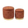 Buy cheap Fabric Foam Ottoman Stool Brown Color 37cm Height from wholesalers