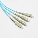 Fiber optic patch cord SC LC Breakout 3.0mm 4 core 50/125um OM3 armored