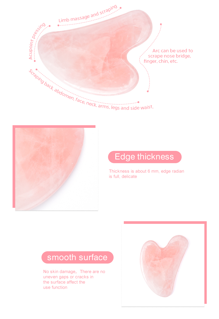 Jade Gua Sha Stone Rose Quartz