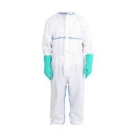 Buy cheap Full Body Disposable Coveralls PP PE Nonwoven Disposable Chemical Suit product