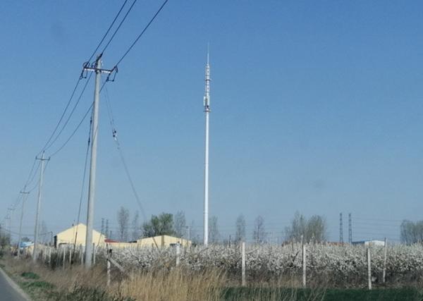 GSM Monopole Telecommunications Tower , Broadcast TV Monopole Communication