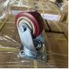 Buy cheap 8 Inch FLat Tread PU Wheel Red Polyurethane Swivel Plate Trolley Wheels For Industrial Carts from wholesalers
