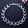 Buy cheap Elegant Prom Party Bracelets Jewelry Heart Shape Bracelets Blue Purple Red Green Yellow Crystal Stone Charm Bracelets from wholesalers