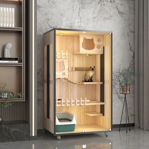 Buy cheap Multi Function Wood Pet Furniture Multilayer Wooden Cat Villa With Climbing Frame from wholesalers