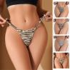 Buy cheap Women'S T Back Thongs Shine Stretch Strap Zebra Leopard Print G String Sexy Slutty Low Rise from wholesalers