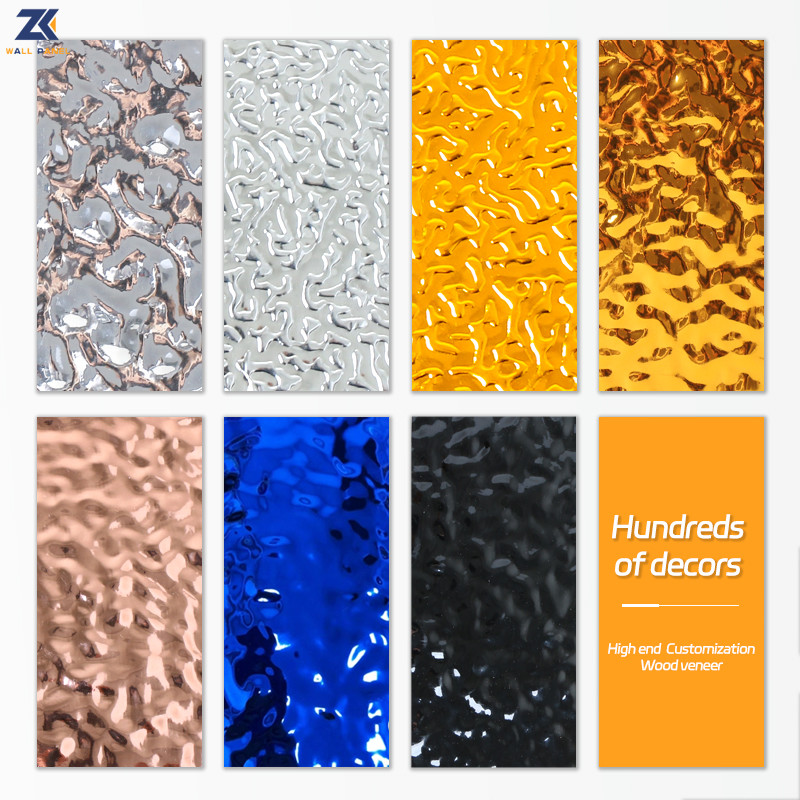 Luxury Waterproof 3D Water Ripple Wall Board PVC Interior Wall Panels For Hotel
