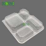 4 Compartment Takeaway Food Container Clear PP Fast Food Leak Proof