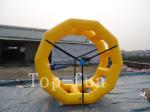 0.9mm PVC Tarpaulin Yellow Inflatable Circle / Roller Water Toy For Fun Water