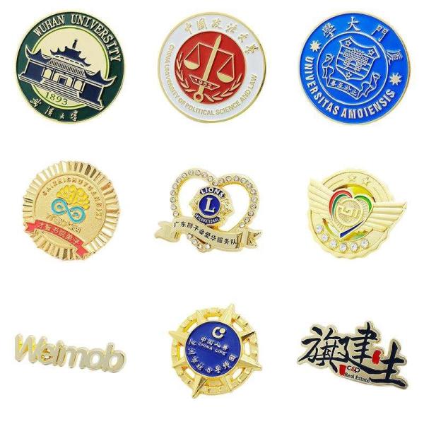 Buy cheap Personalised Metal Enamel Pin Badges 3D Button Gold Name Badges from wholesalers