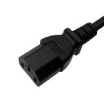 10A 250V Italy Power Cord , 3 Pin IMQ Standard Black Universal AC Power Cord