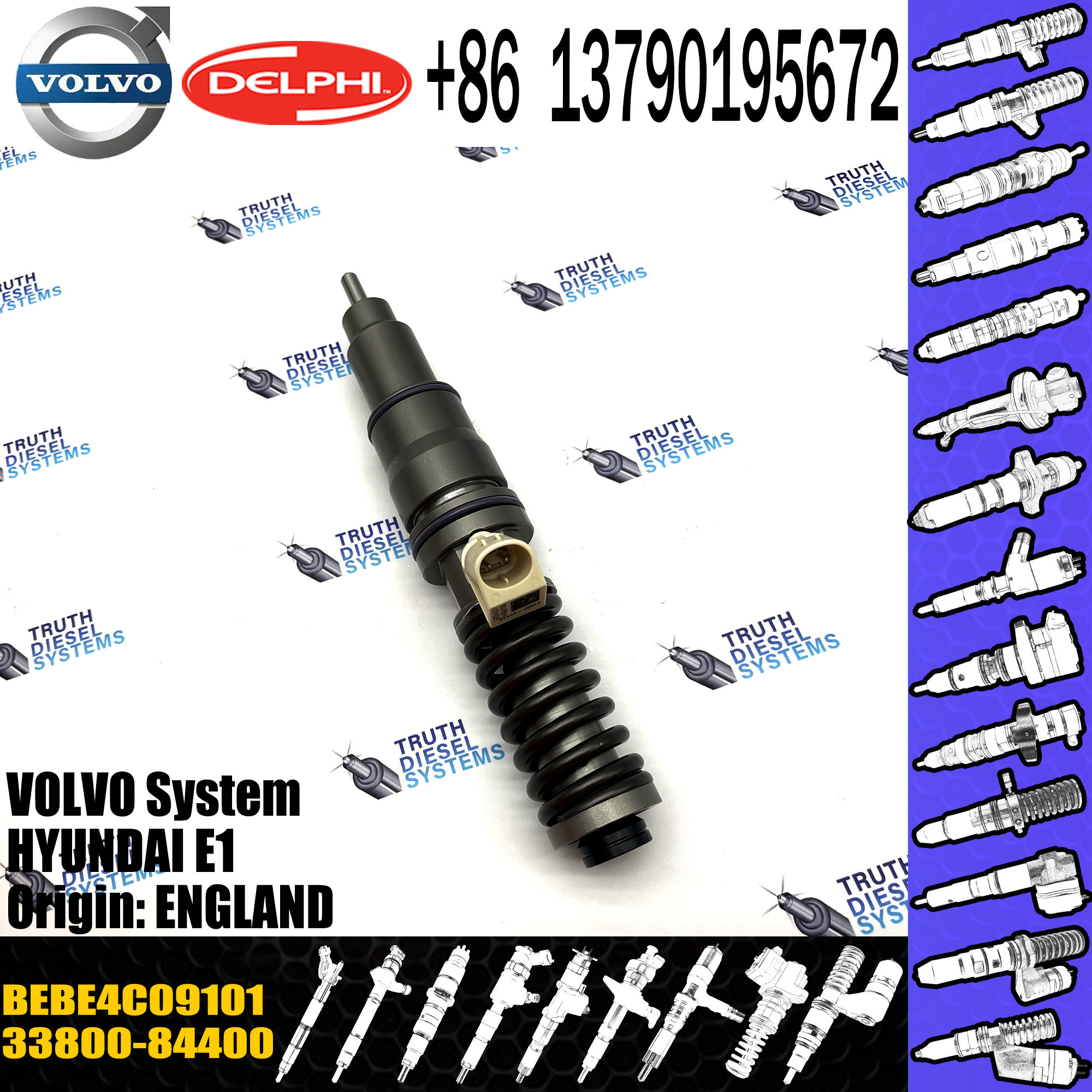 High Quality Diesel Fuel Injector 33800-84400 BEBE4C09101 For HYUNDAI E1